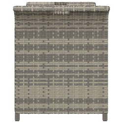 Banc de jardin avec coussin gris 116x46x57 cm résine tressée 