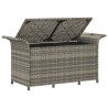 Banc de jardin avec coussin gris 116x46x57 cm résine tressée 