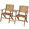 Banc de jardin pliant et table à thé 140cm Bois d'acacia solide 