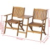 Banc de jardin pliant et table à thé 140cm Bois d'acacia solide 