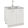 Évier de cuisine à double lavabo argenté 800x600x155 mm inox 