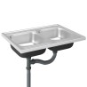Évier de cuisine à double lavabo argenté 800x600x155 mm inox 