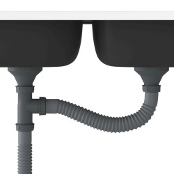 Évier de cuisine à double lavabo argenté 800x600x155 mm inox 