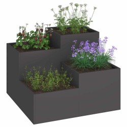 Jardinière 80x80x60 cm Acier Noir 