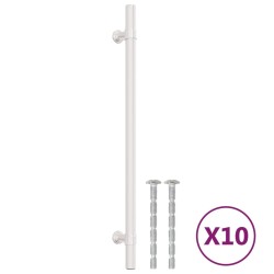 Poignées d'armoire 10 pcs argenté 224 mm acier inoxydable 