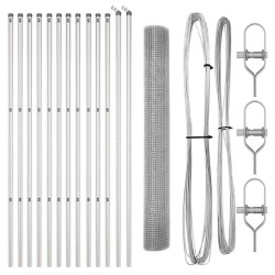 Set de Poteaux de Clôture 25 m Set de 2 Acier galvanisé 25 x 1 m 