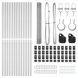 Set de Poteaux de Clôture 25 m Set de 2 Acier galvanisé 25 x 1 m 