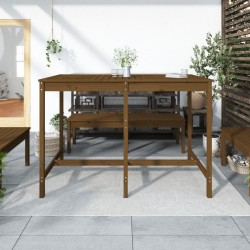 Table de jardin marron miel 159,5x82,5x110cm bois massif de pin 