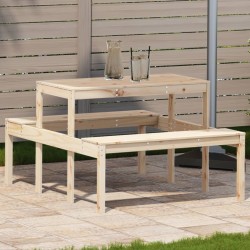 Table de pique-nique 110x134x75 cm bois massif de pin 