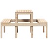 Table de pique-nique 110x134x75 cm bois massif de pin 