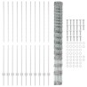 Poteaux de Clôture 22 pcs U-Channel 150 cm Acier Galvanisé 