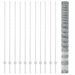Poteaux de Clôture 22 pcs U-Channel 150 cm Acier Galvanisé 