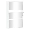 Armoire chaussures miroir 3niveaux Blanc brillant 63x17x102,5cm 