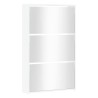 Armoire chaussures miroir 3niveaux Blanc brillant 63x17x102,5cm 