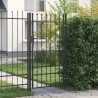 Porte de Clôture Gris 100 x 175 cm Acier revêtu de poudre 