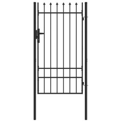 Porte de Clôture Gris 100 x 175 cm Acier revêtu de poudre 