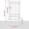 Porte de Clôture Gris 100 x 175 cm Acier revêtu de poudre 
