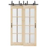Kit de quincaillerie de porte coulissante 152,5 cm acier noir 
