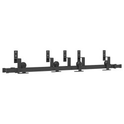 Kit de quincaillerie de porte coulissante 152,5 cm acier noir 