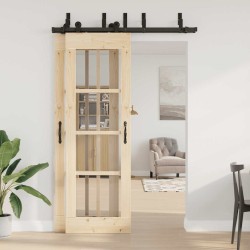 Kit de quincaillerie de porte coulissante 152,5 cm acier noir 