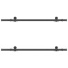 Kit de quincaillerie de porte coulissante 152,5 cm acier noir 