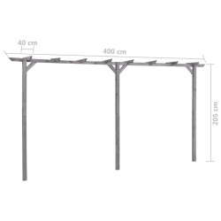 Pergola de jardin Gris 400x40x205 cm Bois de pin imprégné 
