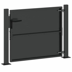 Porte de Jardin Noir 105 x 100 cm Acier peint par poudre 