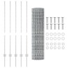 Grillage Euro avec 10 piquets Argent 1,2x10 m Acier 