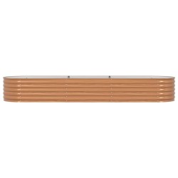 Lit de jardin surélevé marron avec look bois 320x80x44 cm en acier 