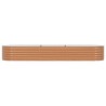 Lit de jardin surélevé marron avec look bois 320x80x44 cm en acier 