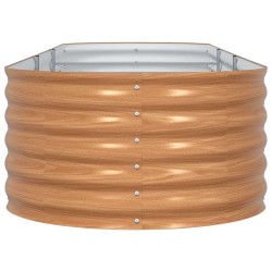 Lit de jardin surélevé marron avec look bois 320x80x44 cm en acier 