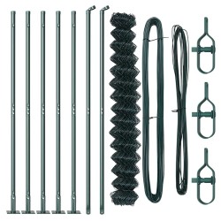 Jeu de Poteaux de Clôture Argent 10 x 1,6 m Acier galvanisé 