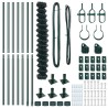 Jeu de Poteaux de Clôture Argent 10 x 1,6 m Acier galvanisé 