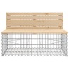 Banc de jardin design de gabion 103x70x65 cm bois massif de pin 