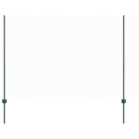Poteaux de clôture argentés 22 pcs Vert Standard Acier 
