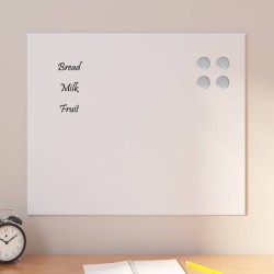 Tableau noir magnétique mural Blanc 60x50 cm Verre trempé 