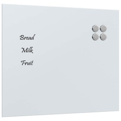 Tableau noir magnétique mural Blanc 60x50 cm Verre trempé 