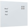 Tableau noir magnétique mural Blanc 60x50 cm Verre trempé 