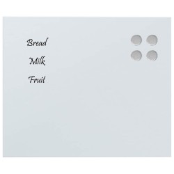 Tableau noir magnétique mural Blanc 60x50 cm Verre trempé 