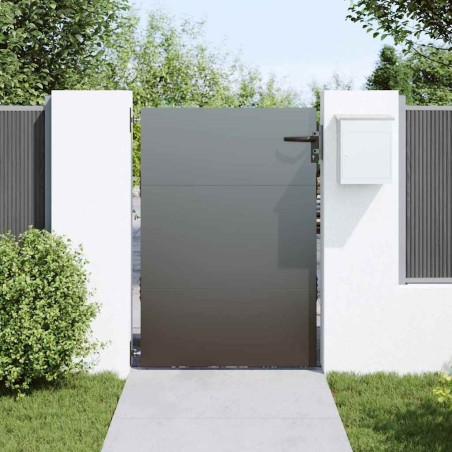 Porte de Jardin Noir 105 x 150 cm Acier peint par poudre 