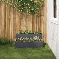 Jardinière de jardin 2 niveaux 100x60x45 cm Anthracite Plastique 