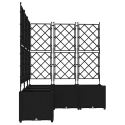 jardinière avec treillis 5 pcs noir 120x120x143 cm 
