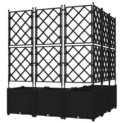 jardinière avec treillis 5 pcs noir 120x120x143 cm 