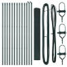 Kit de poteaux de clôture en métal Lot de 2 Vert 
