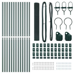 Kit de poteaux de clôture en métal Lot de 2 Vert 