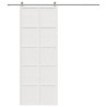Porte de grange blanc 80x208 cm bois massif de pin 