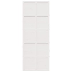 Porte de grange blanc 80x208 cm bois massif de pin 
