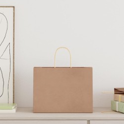 Sacs en papier 50 pcs avec poignées marron 32x17x25 cm 