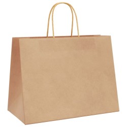 Sacs en papier 50 pcs avec poignées marron 32x17x25 cm 