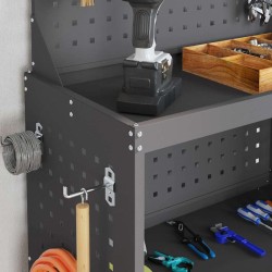 Chariot à outils Noir 65 x 35 x 111 cm Acier peint par poudre 
